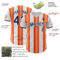 Custom White Navy-Orange Gradient Vertical Stripe Argentina Style Authentic Baseball Jersey