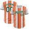 Custom White Green-Orange Gradient Vertical Stripe Argentina Style Authentic Baseball Jersey