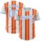 Custom White Light Blue-Orange Gradient Vertical Stripe Argentina Style Authentic Baseball Jersey