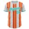 Custom White Aqua-Orange Gradient Vertical Stripe Argentina Style Authentic Baseball Jersey