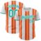 Custom White Aqua-Orange Gradient Vertical Stripe Argentina Style Authentic Baseball Jersey