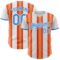 Custom White Electric Blue-Orange Gradient Vertical Stripe Argentina Style Authentic Baseball Jersey