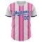 Custom White Royal-Pink Gradient Vertical Stripe Argentina Style Authentic Baseball Jersey