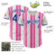 Custom White Royal-Pink Gradient Vertical Stripe Argentina Style Authentic Baseball Jersey