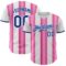 Custom White Royal-Pink Gradient Vertical Stripe Argentina Style Authentic Baseball Jersey