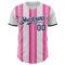 Custom White Navy-Pink Gradient Vertical Stripe Argentina Style Authentic Baseball Jersey
