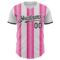 Custom White Black-Pink Gradient Vertical Stripe Argentina Style Authentic Baseball Jersey