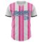 Custom White Light Blue Pink-Black Gradient Vertical Stripe Argentina Style Authentic Baseball Jersey