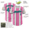 Custom White Teal Pink-Black Gradient Vertical Stripe Argentina Style Authentic Baseball Jersey