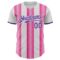 Custom White Purple-Pink Gradient Vertical Stripe Argentina Style Authentic Baseball Jersey