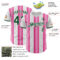 Custom White Green-Pink Gradient Vertical Stripe Argentina Style Authentic Baseball Jersey