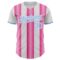 Custom White Light Blue-Pink Gradient Vertical Stripe Argentina Style Authentic Baseball Jersey