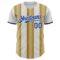 Custom White Royal-Old Gold Gradient Vertical Stripe Argentina Style Authentic Baseball Jersey