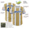 Custom White Royal-Old Gold Gradient Vertical Stripe Argentina Style Authentic Baseball Jersey