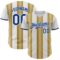 Custom White Royal-Old Gold Gradient Vertical Stripe Argentina Style Authentic Baseball Jersey