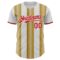 Custom White Red-Old Gold Gradient Vertical Stripe Argentina Style Authentic Baseball Jersey