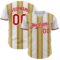 Custom White Red-Old Gold Gradient Vertical Stripe Argentina Style Authentic Baseball Jersey