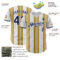 Custom White Navy-Old Gold Gradient Vertical Stripe Argentina Style Authentic Baseball Jersey