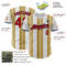 Custom White Red Old Gold-Navy Gradient Vertical Stripe Argentina Style Authentic Baseball Jersey