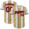 Custom White Red Old Gold-Navy Gradient Vertical Stripe Argentina Style Authentic Baseball Jersey