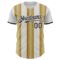 Custom White Black-Old Gold Gradient Vertical Stripe Argentina Style Authentic Baseball Jersey