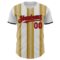 Custom White Red Old Gold-Black Gradient Vertical Stripe Argentina Style Authentic Baseball Jersey