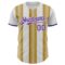 Custom White Purple-Old Gold Gradient Vertical Stripe Argentina Style Authentic Baseball Jersey
