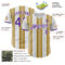 Custom White Purple-Old Gold Gradient Vertical Stripe Argentina Style Authentic Baseball Jersey