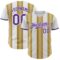Custom White Purple-Old Gold Gradient Vertical Stripe Argentina Style Authentic Baseball Jersey