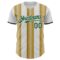 Custom White Green-Old Gold Gradient Vertical Stripe Argentina Style Authentic Baseball Jersey