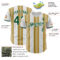 Custom White Green-Old Gold Gradient Vertical Stripe Argentina Style Authentic Baseball Jersey