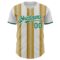 Custom White Kelly Green-Old Gold Gradient Vertical Stripe Argentina Style Authentic Baseball Jersey