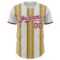 Custom White Crimson-Old Gold Gradient Vertical Stripe Argentina Style Authentic Baseball Jersey