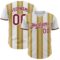 Custom White Crimson-Old Gold Gradient Vertical Stripe Argentina Style Authentic Baseball Jersey