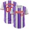 Custom White Red-Purple Gradient Vertical Stripe Argentina Style Authentic Baseball Jersey