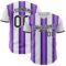 Custom White Black-Purple Gradient Vertical Stripe Argentina Style Authentic Baseball Jersey