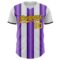 Custom White Gold Purple-Black Gradient Vertical Stripe Argentina Style Authentic Baseball Jersey