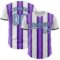 Custom White Light Blue Purple-Black Gradient Vertical Stripe Argentina Style Authentic Baseball Jersey