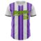 Custom White Neon Green Purple-Black Gradient Vertical Stripe Argentina Style Authentic Baseball Jersey