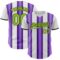 Custom White Neon Green Purple-Black Gradient Vertical Stripe Argentina Style Authentic Baseball Jersey