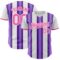 Custom White Pink-Purple Gradient Vertical Stripe Argentina Style Authentic Baseball Jersey