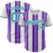 Custom White Teal-Purple Gradient Vertical Stripe Argentina Style Authentic Baseball Jersey