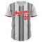 Custom White Red-Steel Gray Gradient Vertical Stripe Argentina Style Authentic Baseball Jersey