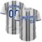 Custom White Royal-Steel Gray Gradient Vertical Stripe Argentina Style Authentic Baseball Jersey
