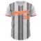 Custom White Orange-Steel Gray Gradient Vertical Stripe Argentina Style Authentic Baseball Jersey