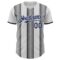 Custom White Navy-Steel Gray Gradient Vertical Stripe Argentina Style Authentic Baseball Jersey