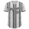 Custom White Black-Steel Gray Gradient Vertical Stripe Argentina Style Authentic Baseball Jersey