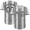 Custom White Black-Steel Gray Gradient Vertical Stripe Argentina Style Authentic Baseball Jersey