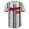 Custom White Red Steel Gray-Black Gradient Vertical Stripe Argentina Style Authentic Baseball Jersey