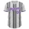 Custom White Purple-Steel Gray Gradient Vertical Stripe Argentina Style Authentic Baseball Jersey